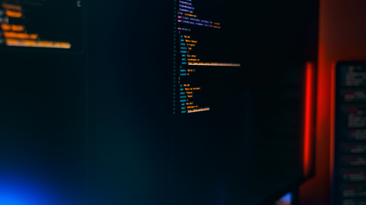 Lines of code on a computer screen in a dark development environment